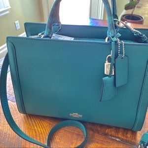 Turquoise Leather Coach Handbag